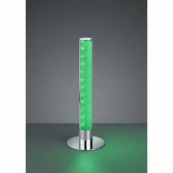Luminaires Reality Lampe à poser Reality LEIA LED Chrome, 1 lumière, Télécommandes, Changeur de couleurs* Éclairage Led