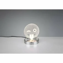 Luminaires Rustiques-Luminaires Reality Lampe à poser Reality SMILEY LED Chrome, 1 lumière, Changeur de couleurs