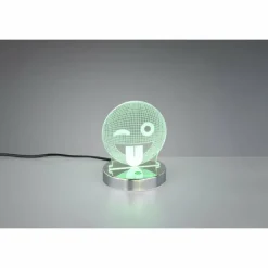 Luminaires Rustiques-Luminaires Reality Lampe à poser Reality SMILEY LED Chrome, 1 lumière, Changeur de couleurs