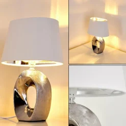 Lampes En Tissu-hofstein Lampe à poser Rovio Argenté, 1 lumière