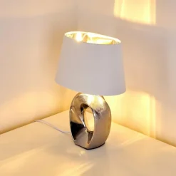 Lampes En Tissu-hofstein Lampe à poser Rovio Argenté, 1 lumière