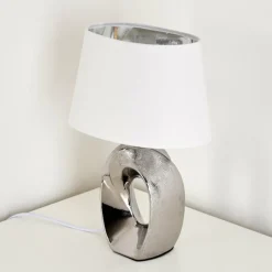 Lampes En Tissu-hofstein Lampe à poser Rovio Argenté, 1 lumière