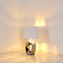 Lampes En Tissu-hofstein Lampe à poser Rovio Argenté, 1 lumière