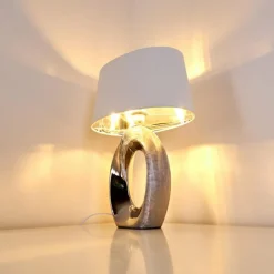 Lampes En Tissu-hofstein Lampe à poser Rovio Argenté, 1 lumière