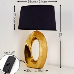 Lampes En Tissu-hofstein Lampe à poser Rovio Or, 1 lumière