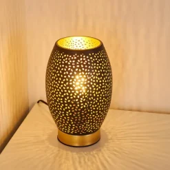 Lampes Dorées-hofstein Lampe à poser Saksborg Noir doré, 1 lumière