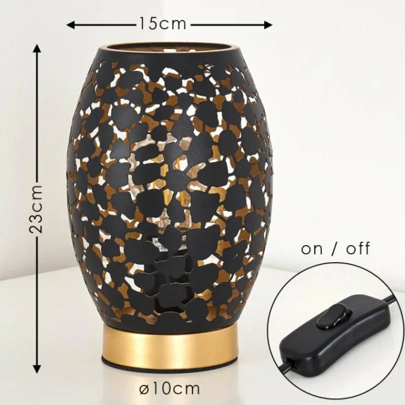 Lampes Dorées-hofstein Lampe à poser Saksborg Noir doré, 1 lumière