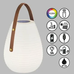 SCHÖNER WOHNEN-Kollektion Lampe à poser Bell LED Blanc, 1 lumière, Télécommandes, Changeur de couleurs