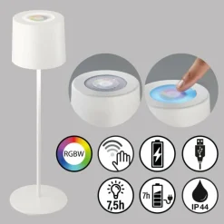 SCHÖNER WOHNEN-Kollektion Lampe à poser Sun LED Blanc, 1 lumière, Changeur de couleurs