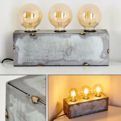 Lampes Vintages & Rétros-hofstein Lampe à poser Süderhaff Gris, 3 lumières