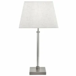 Luminaires Searchlight Lampe à poser Searchlight SIENA Nickel mat, Transparent, Blanc, 1 lumière