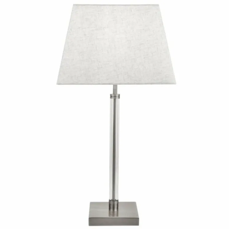 Luminaires Searchlight Lampe à poser Searchlight SIENA Nickel mat, Transparent, Blanc, 1 lumière