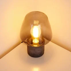 hofstein Lampe à poser Seiryu Gris, Noir, Pierre, 1 lumière