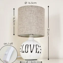 Lampes En Tissu-hofstein Lampe à poser Seon LOVE Blanc, 1 lumière