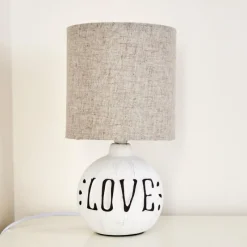 Lampes En Tissu-hofstein Lampe à poser Seon LOVE Blanc, 1 lumière