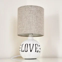 Lampes En Tissu-hofstein Lampe à poser Seon LOVE Blanc, 1 lumière