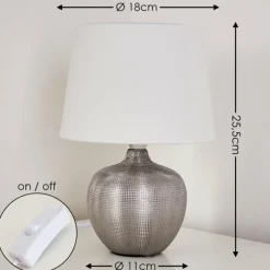 Lampes En Tissu-hofstein Lampe à poser Stampa Argenté, 1 lumière
