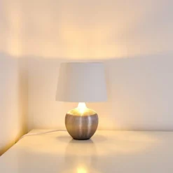 Lampes En Tissu-hofstein Lampe à poser Stampa Argenté, 1 lumière