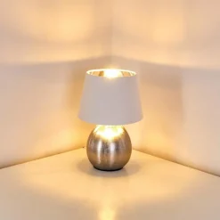 Lampes En Tissu-hofstein Lampe à poser Stampa Argenté, 1 lumière