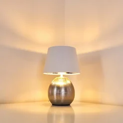 Lampes En Tissu-hofstein Lampe à poser Stampa Argenté, 1 lumière