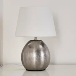 Lampes En Tissu-hofstein Lampe à poser Stampa Argenté, 1 lumière