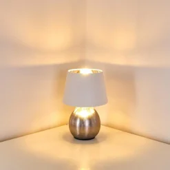 Lampes En Tissu-hofstein Lampe à poser Stampa Argenté, 1 lumière