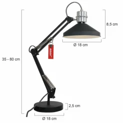 Lampes Industrielles-Luminaires Steinhauer Lampe à poser Steinhauer Zappa Noir, 1 lumière