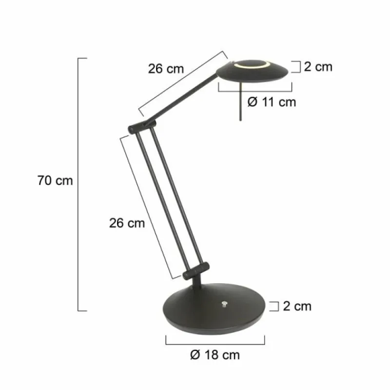 Luminaires Steinhauer Lampe à poser Steinhauer Zodiac LED Noir, 3 lumières* Éclairage Led