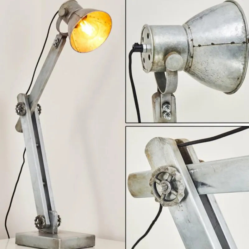Lampes Industrielles-hofstein Lampe à poser Svanfolk Gris, Rouille, 1 lumière