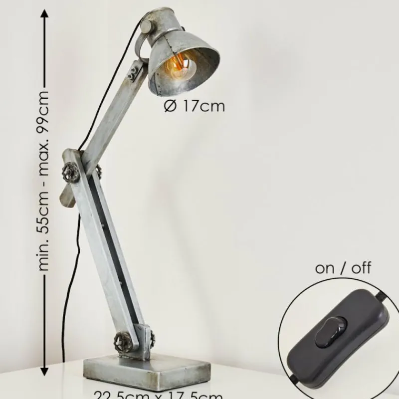 Lampes Industrielles-hofstein Lampe à poser Svanfolk Gris, Rouille, 1 lumière