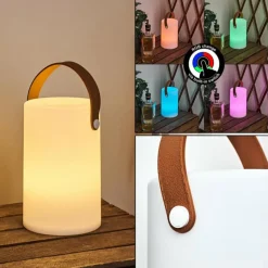 hofstein Lampe à poser Tacuala LED Brun, Blanc, 1 lumière, Changeur de couleurs