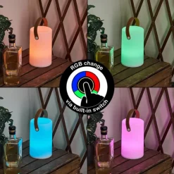 hofstein Lampe à poser Tacuala LED Brun, Blanc, 1 lumière, Changeur de couleurs