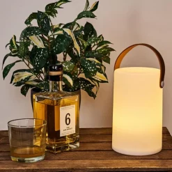 hofstein Lampe à poser Tacuala LED Brun, Blanc, 1 lumière, Changeur de couleurs