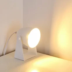 Luminaires Scandinaves-hofstein Lampe à poser Takeda Blanc, 1 lumière