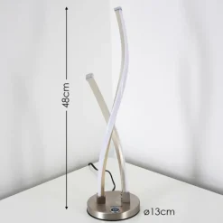 hofstein Lampe à poser Tervo LED Nickel mat, 2 lumières