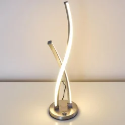 hofstein Lampe à poser Tervo LED Nickel mat, 2 lumières