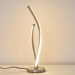 hofstein Lampe à poser Tervo LED Nickel mat, 2 lumières