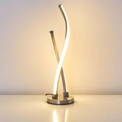 hofstein Lampe à poser Tervo LED Nickel mat, 2 lumières