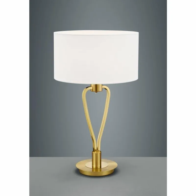 Lampes En Tissu-Luminaires Trio Lampe à poser Trio PARIS II Laiton, 1 lumière