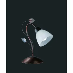 Luminaires Trio Lampe à poser Trio-Leuchten Traditio Brun foncé, Rouille, 1 lumière