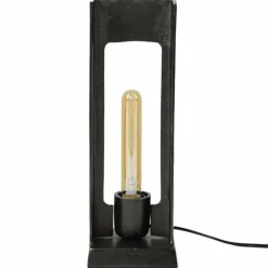 Lampes Industrielles-hofstein Lampe à poser UGCHELEN Nickel mat, Noir, 1 lumière