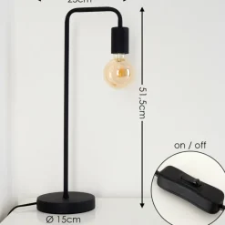 hofstein Lampe à poser Valocolla Noir, 1 lumière