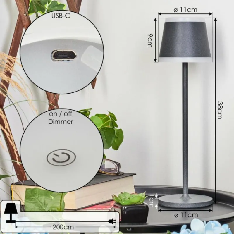 hofstein Lampe à poser Walt LED Anthracite, 1 lumière