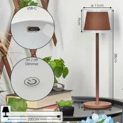 hofstein Lampe à poser Walt LED Rouille, 1 lumière