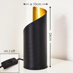 Lampes Dorées-hofstein Lampe à poser Yahuma Noir doré, 1 lumière