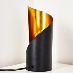 Lampes Dorées-hofstein Lampe à poser Yahuma Noir doré, 1 lumière