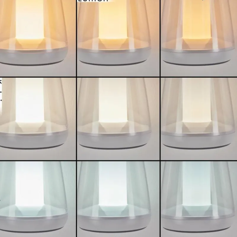 hofstein Lampe à poser Yari LED Gris, Transparent, Blanc, 1 lumière, Télécommandes, Changeur de couleurs