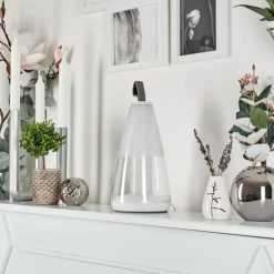 hofstein Lampe à poser Yari LED Gris, Transparent, Blanc, 1 lumière, Télécommandes, Changeur de couleurs