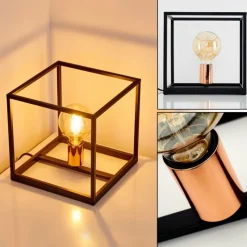 Lampes Vintages & Rétros-hofstein Lampe à poser Yuhigaoka Cuivre, Noir, 1 lumière