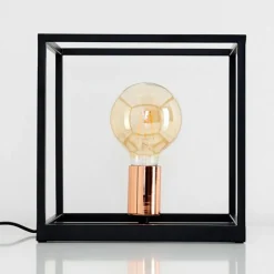 Lampes Vintages & Rétros-hofstein Lampe à poser Yuhigaoka Cuivre, Noir, 1 lumière